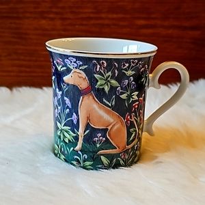 Vintage Past Times porcelain greyhound coffee cup
